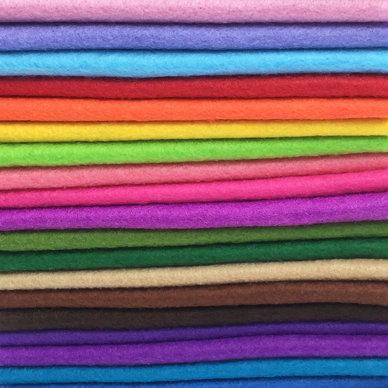 flic-flac 28pcs Thick 1.4mm Soft Felt Fabric Sheet Assorted Color Felt Pack DIY Craft Sewing Squares Nonwoven Patchwork (60x60cm) - Image 2